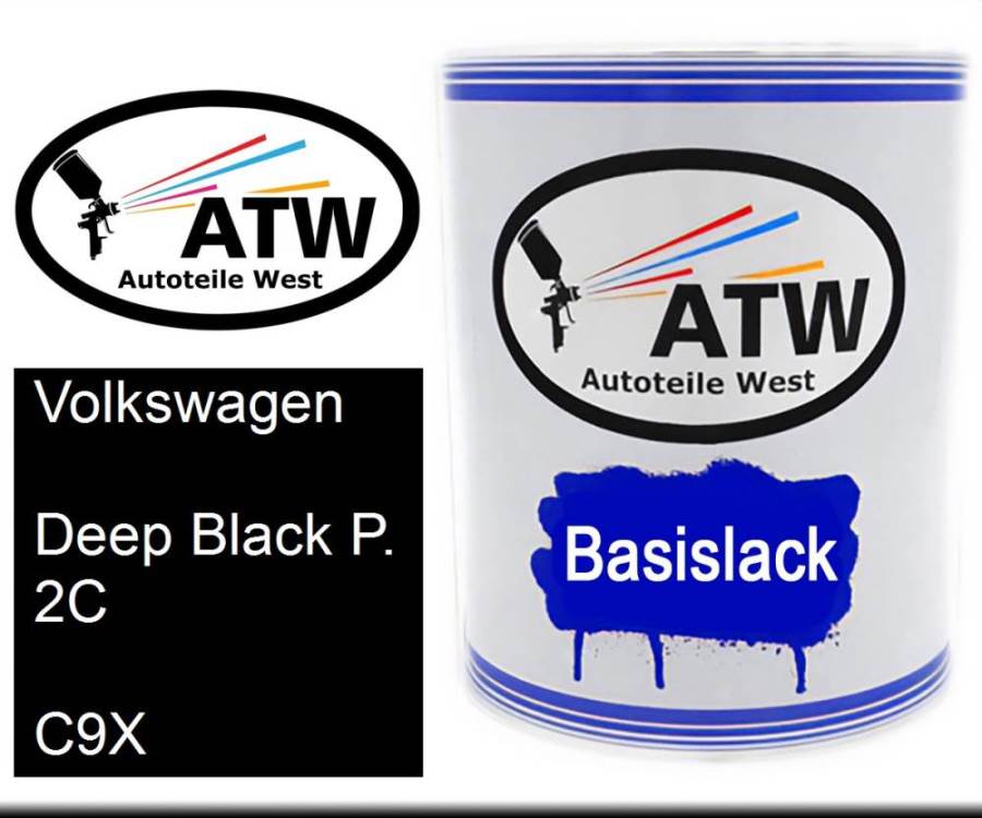 Volkswagen, Deep Black P. 2C, C9X: 1L Lackdose, von ATW Autoteile West.